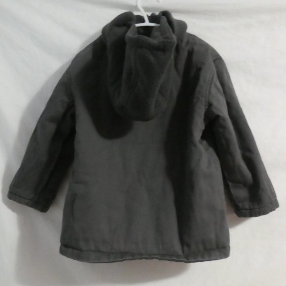 BIG CHILL | size 4 | Reversible Charcoal Hooded Toggle and Zip-Up Coat | GUC - Picture 6 of 16